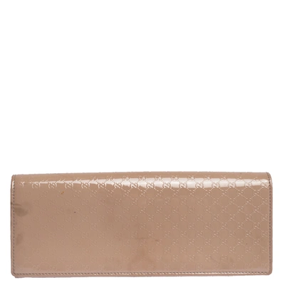 Pre-owned Gucci Beige Nice Microssima Leather Broadway Clutch