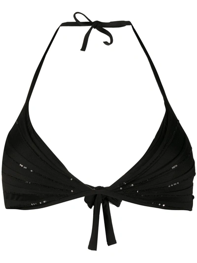 La Perla Conchiglia Triangle Bikini Top In Black