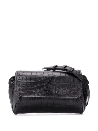 Saint Laurent Niki Bb Leather Shoulder Bag In Black
