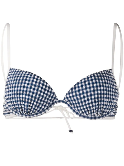 La Perla Vintage Beach Bikini Top In Blue