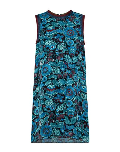 Anna Sui Short Dress In Slate Blue