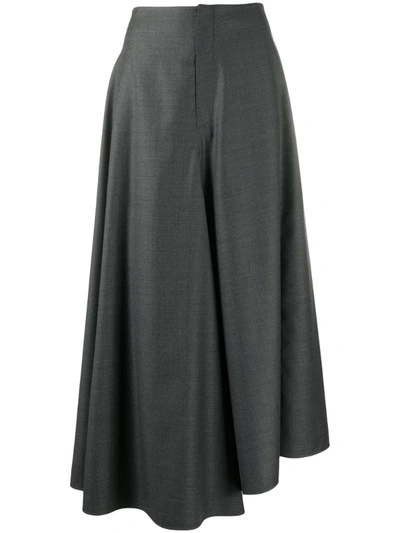 Brunello Cucinelli Asymmetric Palazzo Pants In Grey