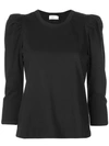 A.l.c Karlie Puff Sleeve Cotton T-shirt In Black