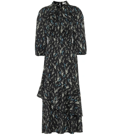 Erdem Verona Floral Jacquard Midi Dress In Black