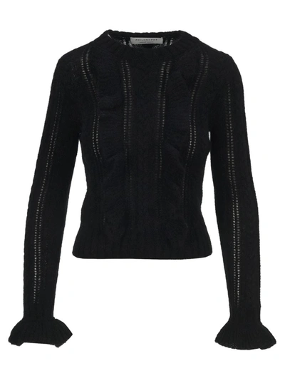 Philosophy Di Lorenzo Serafini Philosophy Ruffled Detail Knit Sweater In Black