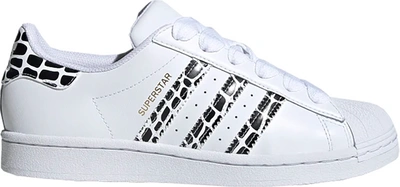 Pre-owned Adidas Originals Adidas Superstar White Leopard Stripes (women's) In Cloud White/gold Metallic/core Black