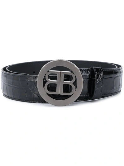 Balenciaga Circled Bb Belt In Black