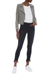 Frame Le High Double Triangle Frayed Mid-rise Skinny Jeans In Midnight Blue
