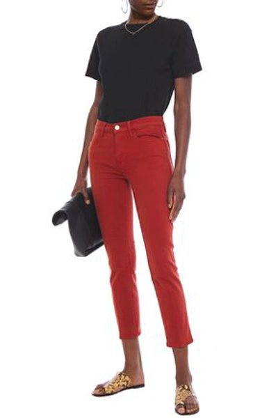 Frame Le High Ankle High-rise Slim-leg Jeans In Brick