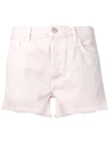 J Brand 1044 Frayed Denim Shorts In Pink