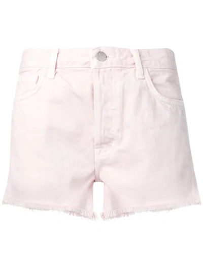 J Brand 1044 Frayed Denim Shorts In Pink