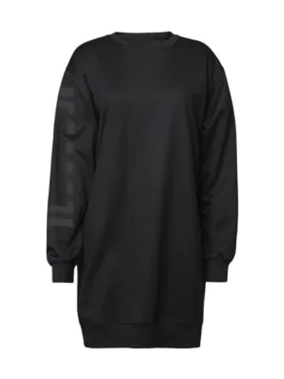 Wolford Logo Sweatshirt Dress In Black Steel