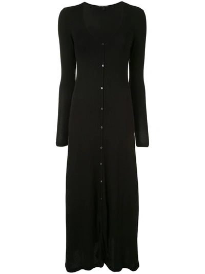 James Perse Ribbed Supima Cotton And Lycra-blend Jersey Maxi Dress In Black