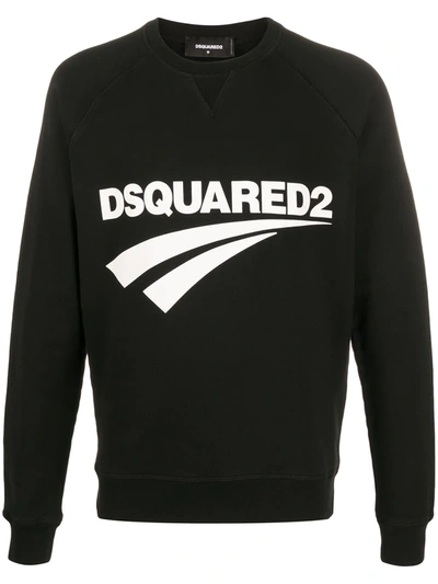 Dsquared2 Cotton Sweatshirt With Logo In Black
