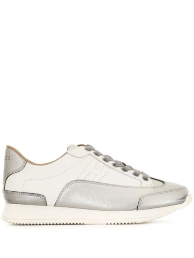 Pre-owned Hermes  Metallic Panels H Trainers In White
