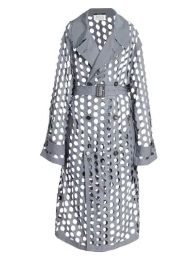 美品 Maison Margiela Punch Hole Long Coat Maison Margiela Margiela show piece oversized punched holes