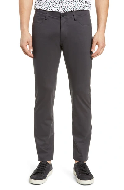 Theory Tech Raffi Compact Straight Slim Fit Ponte Pants In Asphalt