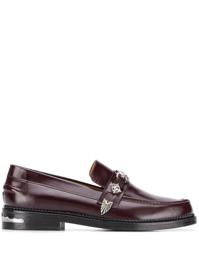 Toga Virilis Hardware Embellished Low Heel Loafers In Burgundy