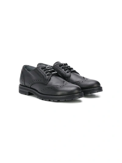 Monnalisa Teen Lace-up Brogues In Black