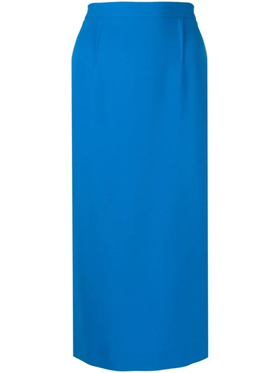 Roland Mouret Arreton Midi Skirt In Blue