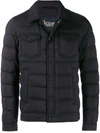 Herno Piumino Denim Jacket In Nylon Trapuntato In Black