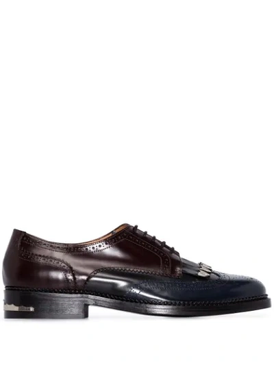 Toga Virilis And Red Tassel Leather Brogues In Blue