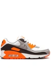 Nike Air Max 90 "total Orange" Sneakers In White,light Smoke Grey,black,particle Grey