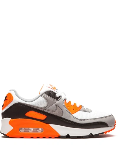Nike Air Max 90 "total Orange" Sneakers In White/particle Grey/black
