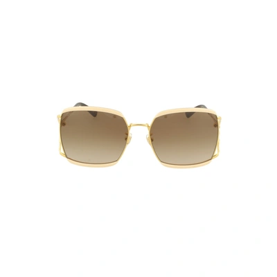 Gucci Gg0593sk 59 Square-framed Metal Sunglasses In Neutrals