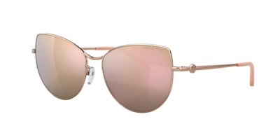 Michael Kors Mk1062 58 Cat Eye-framed Metal And Polyamide Sunglasses In Rose Gold Polar