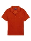 Vilebrequin Pyramid Linen Polo Shirt In Orange
