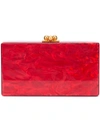 Edie Parker Jean Marbled Acrylic Box Clutch In Red
