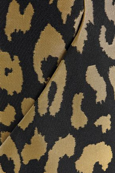 Temperley London Josie Metallic Leopard-jacquard Halterneck Midi Dress In Black