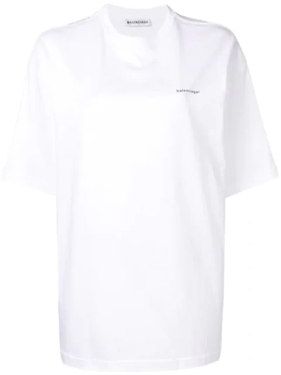 Balenciaga Oversized Printed Cotton-jersey T-shirt In White