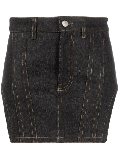 Fenty Corset Denim Mini Skirt In Blue