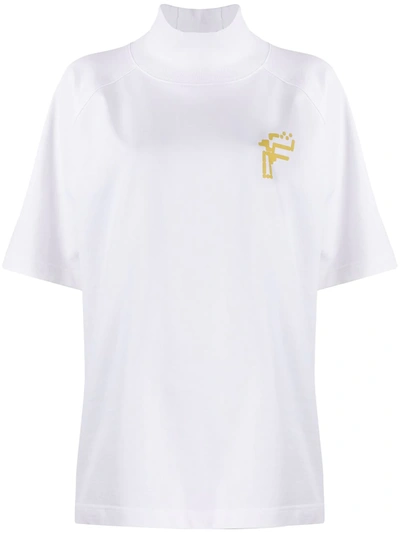 Fenty Oversized High-neck Printed T-shirt In White