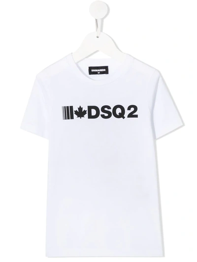 Dsquared2 Teen Logo Print T-shirt In White