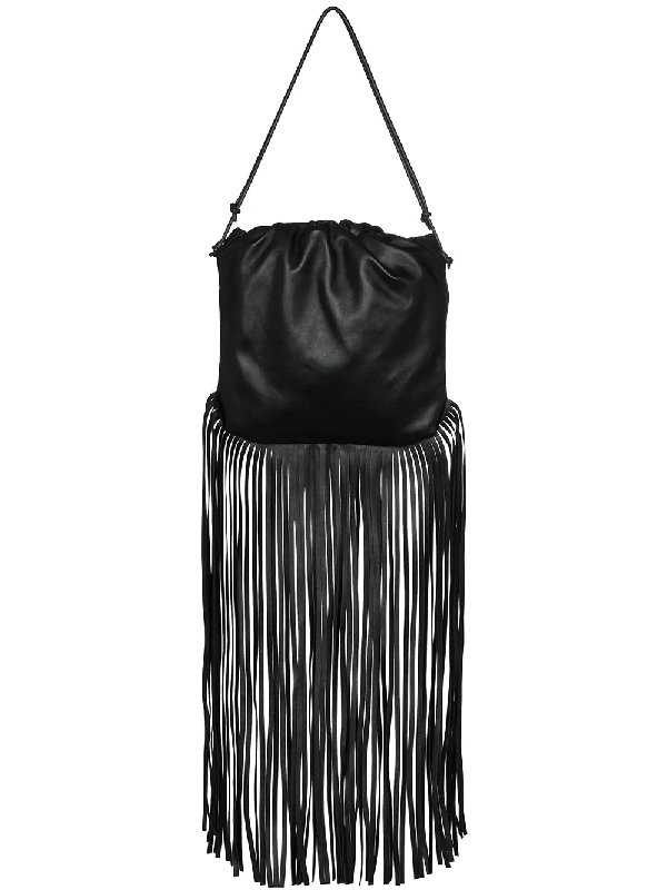 Bottega Veneta Black The Fringe Pouch Leather Shoulder Bag | ModeSens