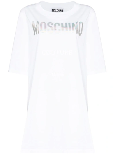 Moschino White Couture Logo Cotton T-shirt Dress