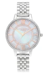 Olivia Burton Sparkle Blush Sunray Bracelet Watch, 34mm In Silver/ White/ Silver