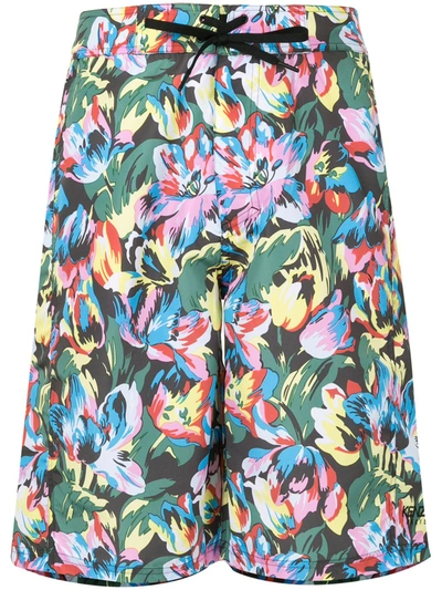 Kenzo X Vans Floral-print Surf Shorts In Multicolour