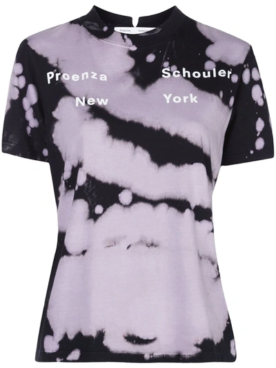 Proenza Schouler White Label Tie Dye Ps Ny Short Sleeve T-shirt In Black