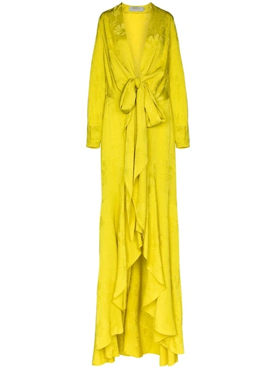 Silvia Tcherassi Albarella Tie-waist Maxi Dress In Gold