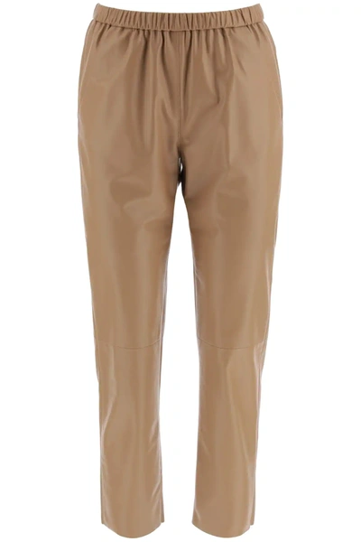 Drome Leather Pants In Brown,beige