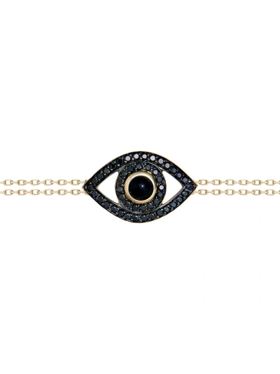 Netali Nissim Big Eye 18k Gold, Black Diamond & Black Onyx Bracelet