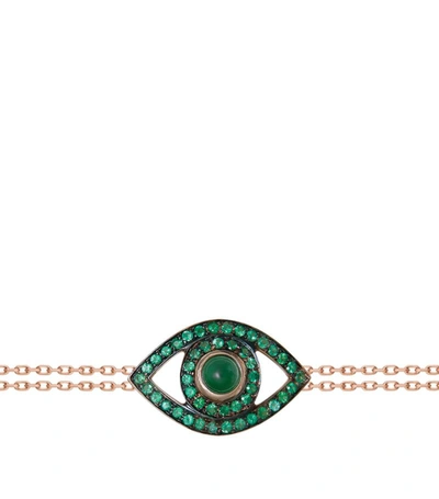 Netali Nissim Yellow Gold, Emerald And Quartz Protected Bracelet