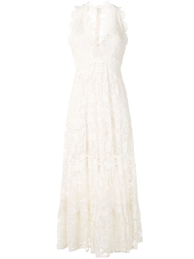Alexis Havana Sleeveless Lace Midi Dress In White