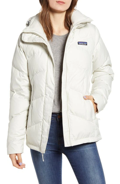 Patagonia Down With It Hooded Down Jacket In Dyno White