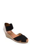 Andre Assous Erika Espadrille Wedge In Black Fabric