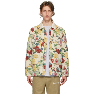 Palm Angels Floral Brocade Chore Jacket In Floral Came